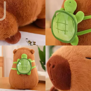 Pelúcia Capivara Com Mochila Tartaruga Ou Morango