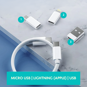 Kit De Adaptadores Tipo C, Micro Usb, Lightning (Apple) e Mini Cabo
