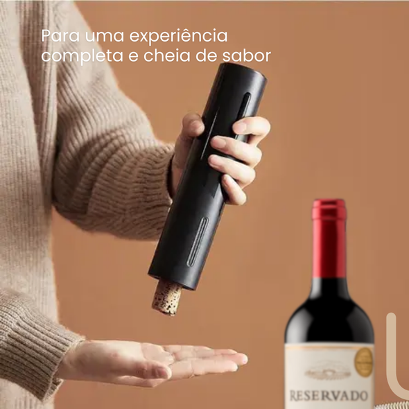 Kit Abridor De Vinhos Elétrico + Brinde Exclusivo